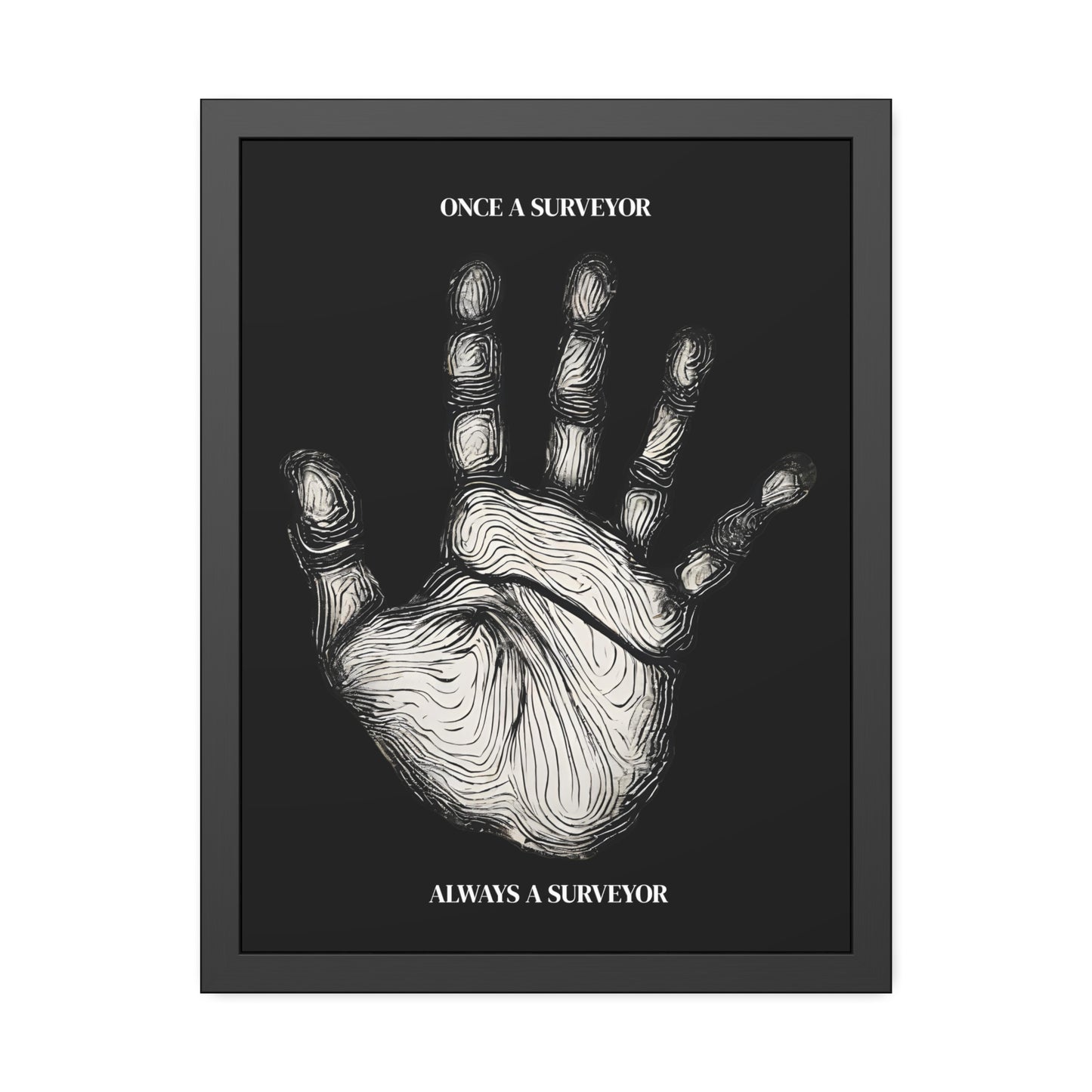 Surveyor Hand Print Framed Poster