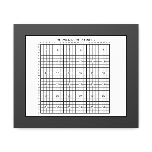 Corner Record Index Framed Poster