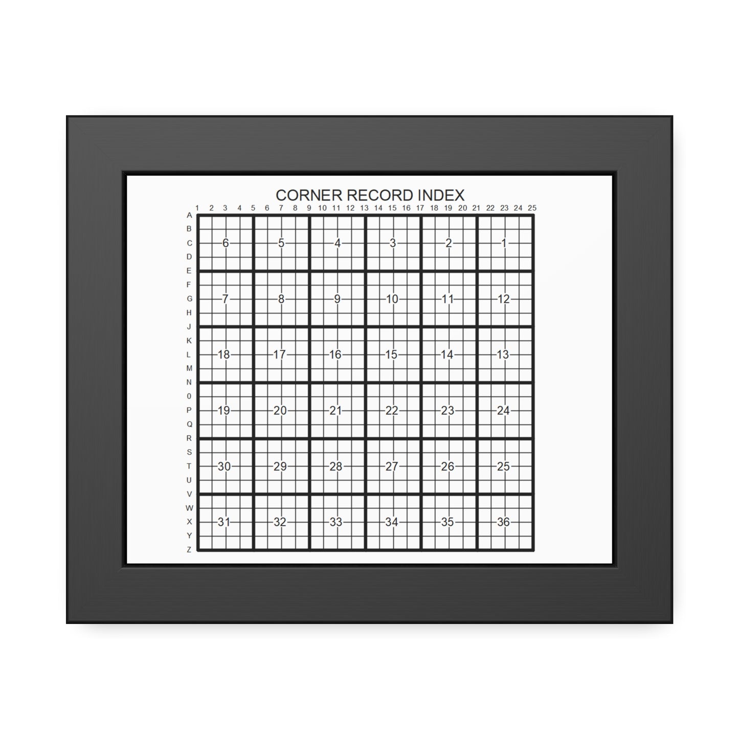 Corner Record Index Framed Poster