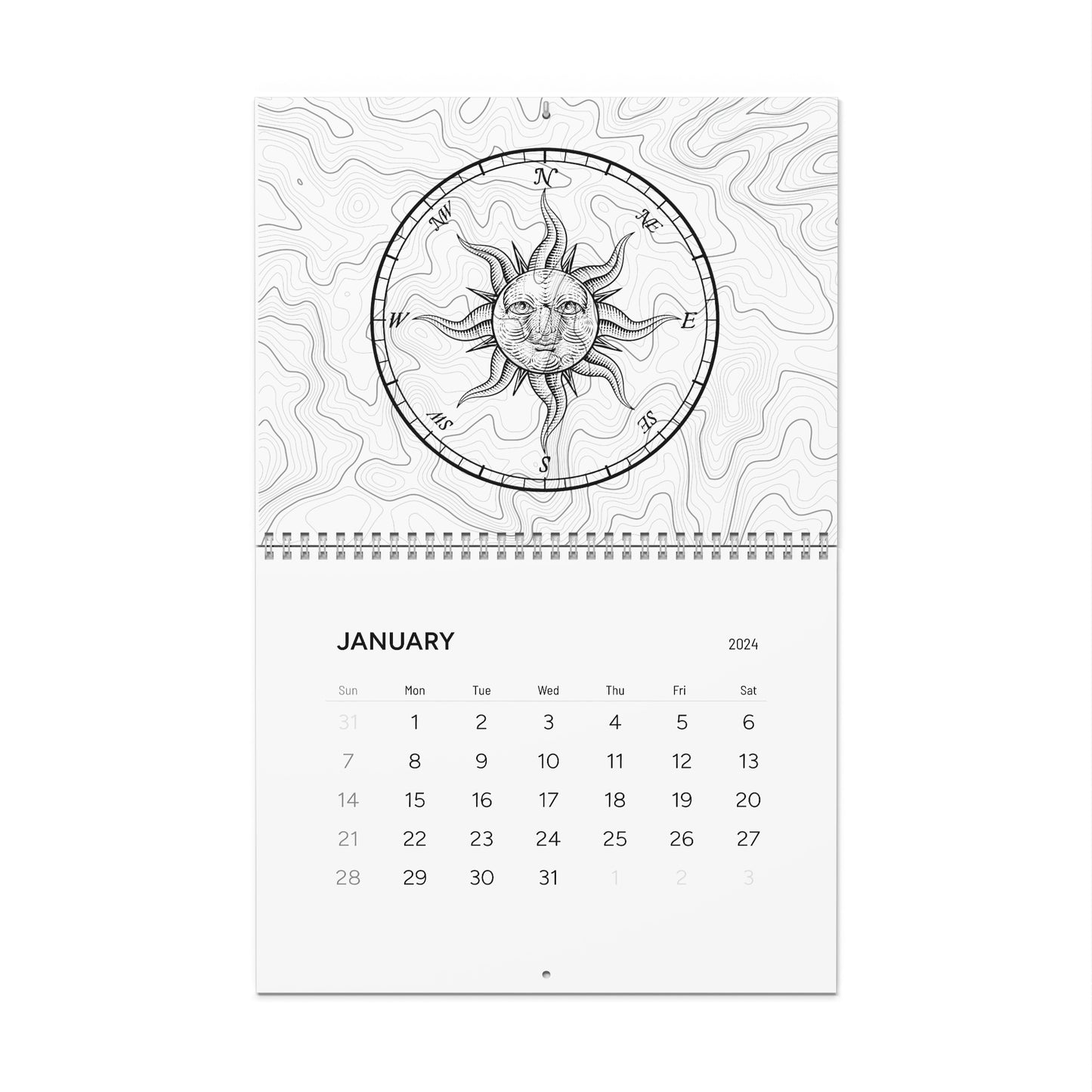 Compass Rose Wall Calendar (2024)