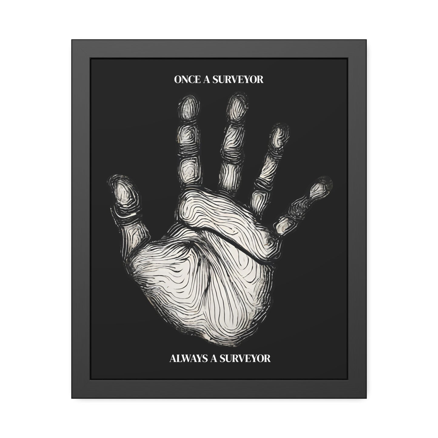 Surveyor Hand Print Framed Poster