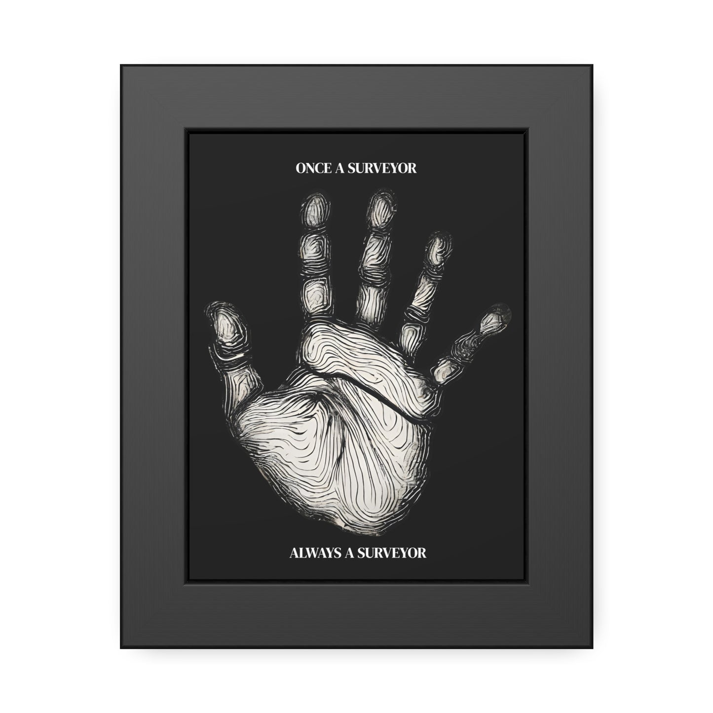 Surveyor Hand Print Framed Poster