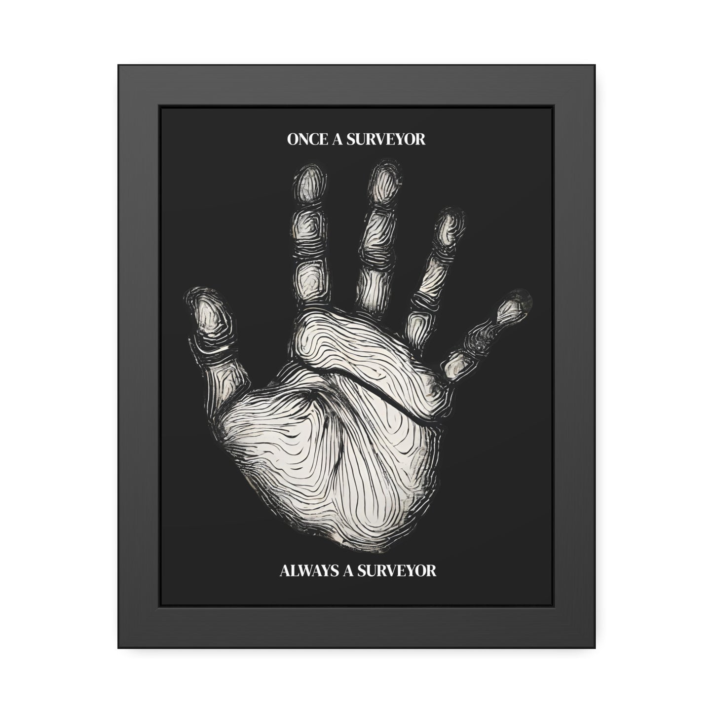 Surveyor Hand Print Framed Poster