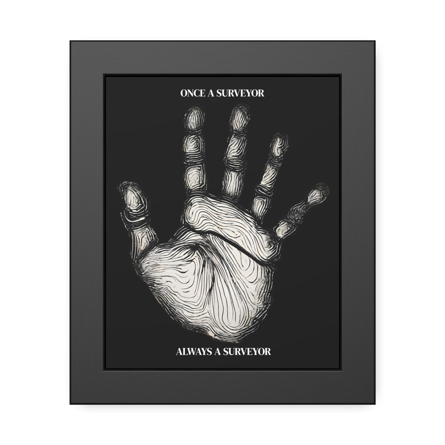 Surveyor Hand Print Framed Poster