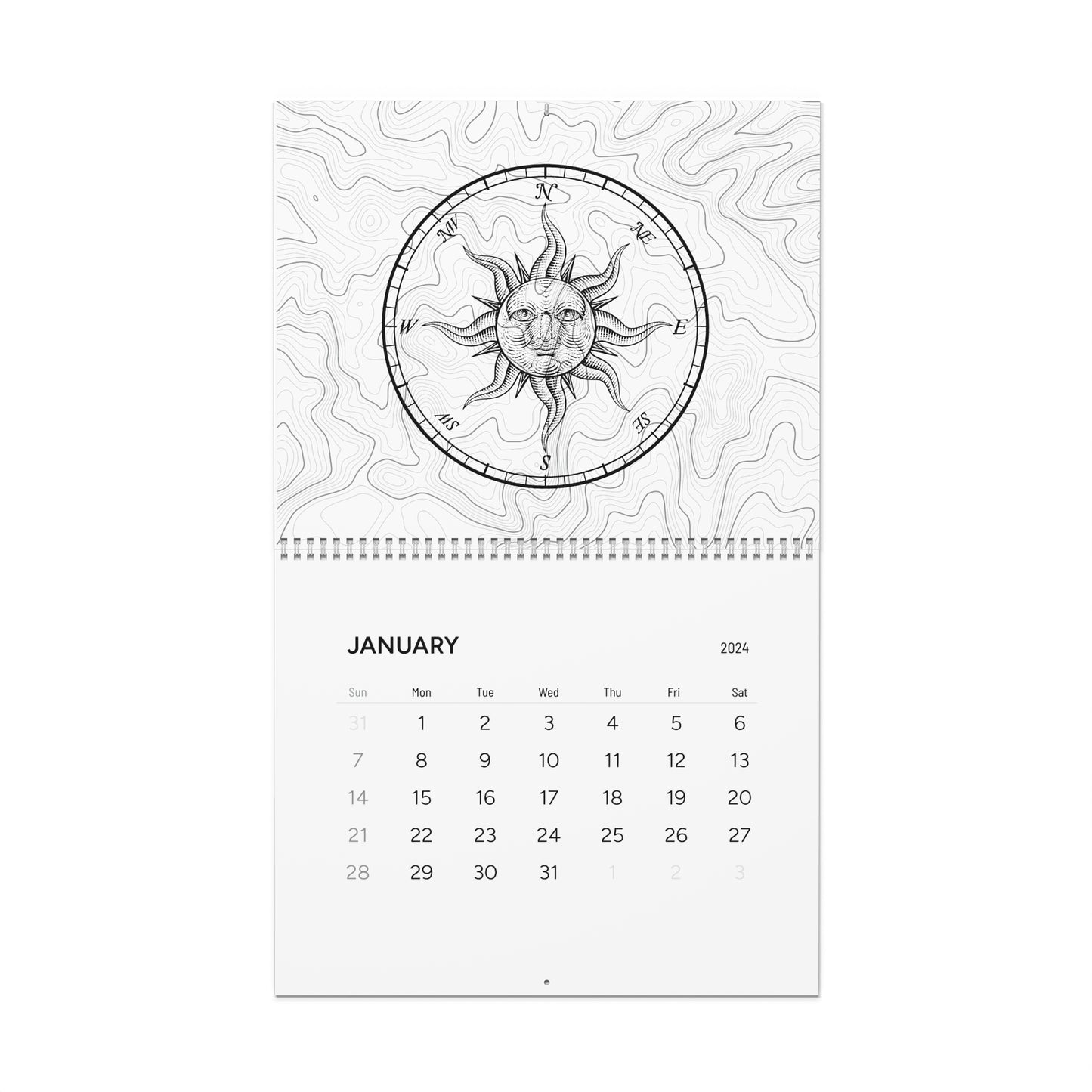 Compass Rose Wall Calendar (2024)