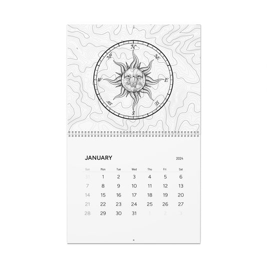 Compass Rose Wall Calendar (2024)