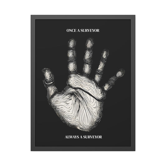 Surveyor Hand Print Framed Poster